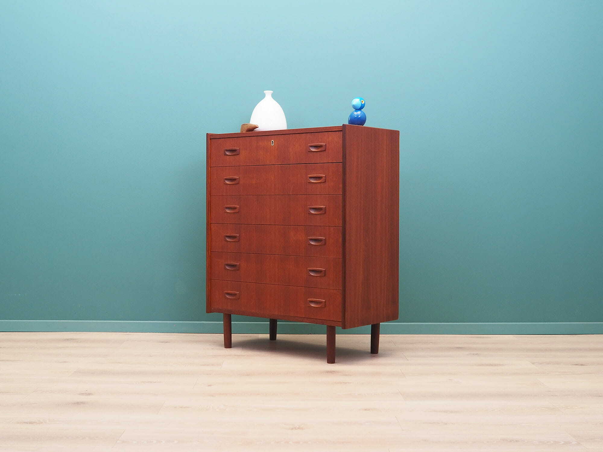 Vintage chest of drawers Teak wood Brown 1970s 2