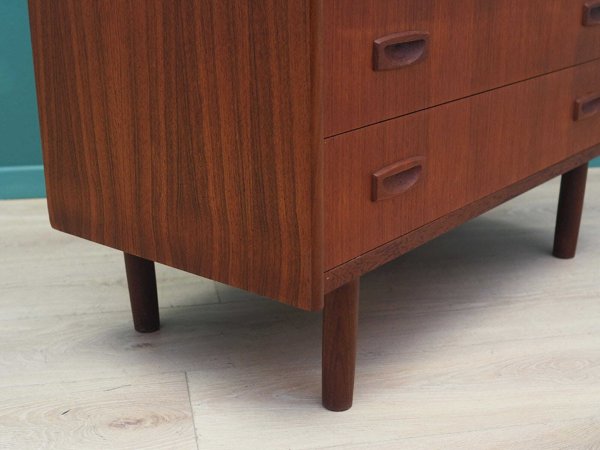 Vintage chest of drawers Teak wood Brown 1970s 8