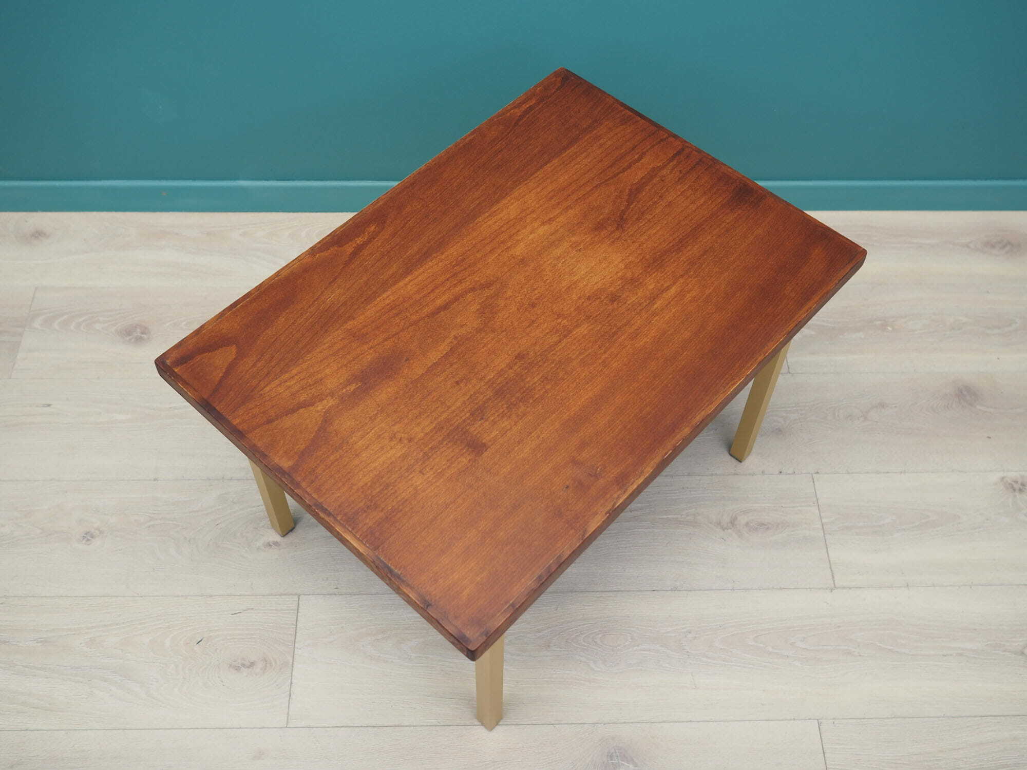 Vintage Coffee Table Wood Metal Brown 1970s 6