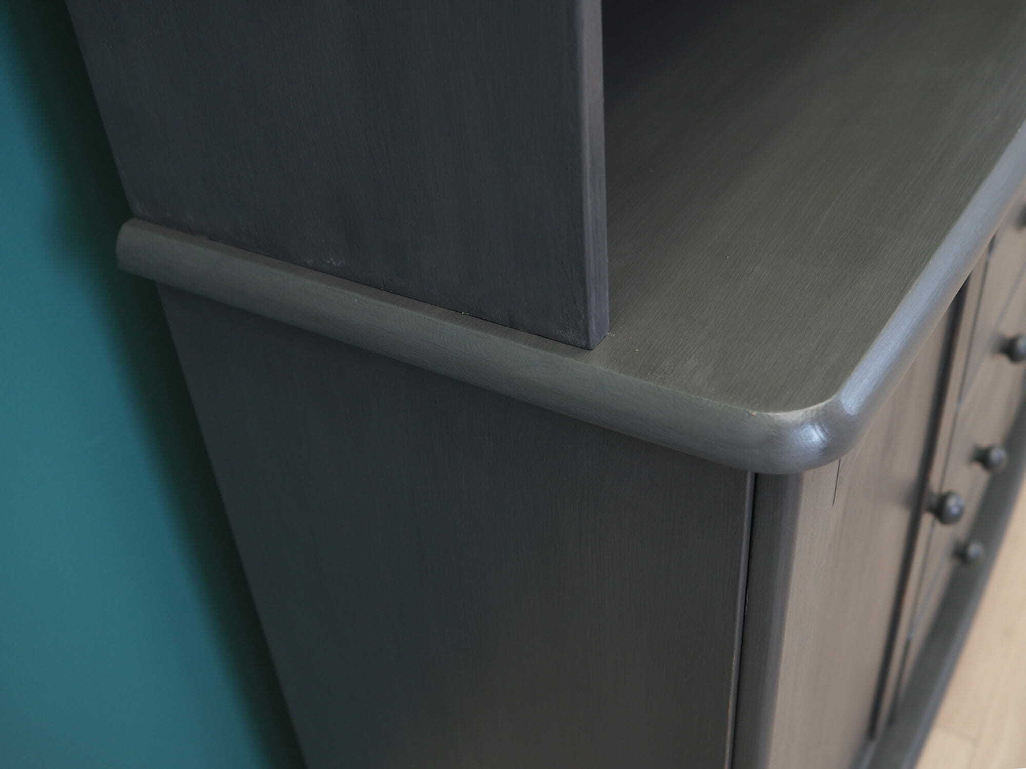 Vintage cabinet Pine grey 1980s 6