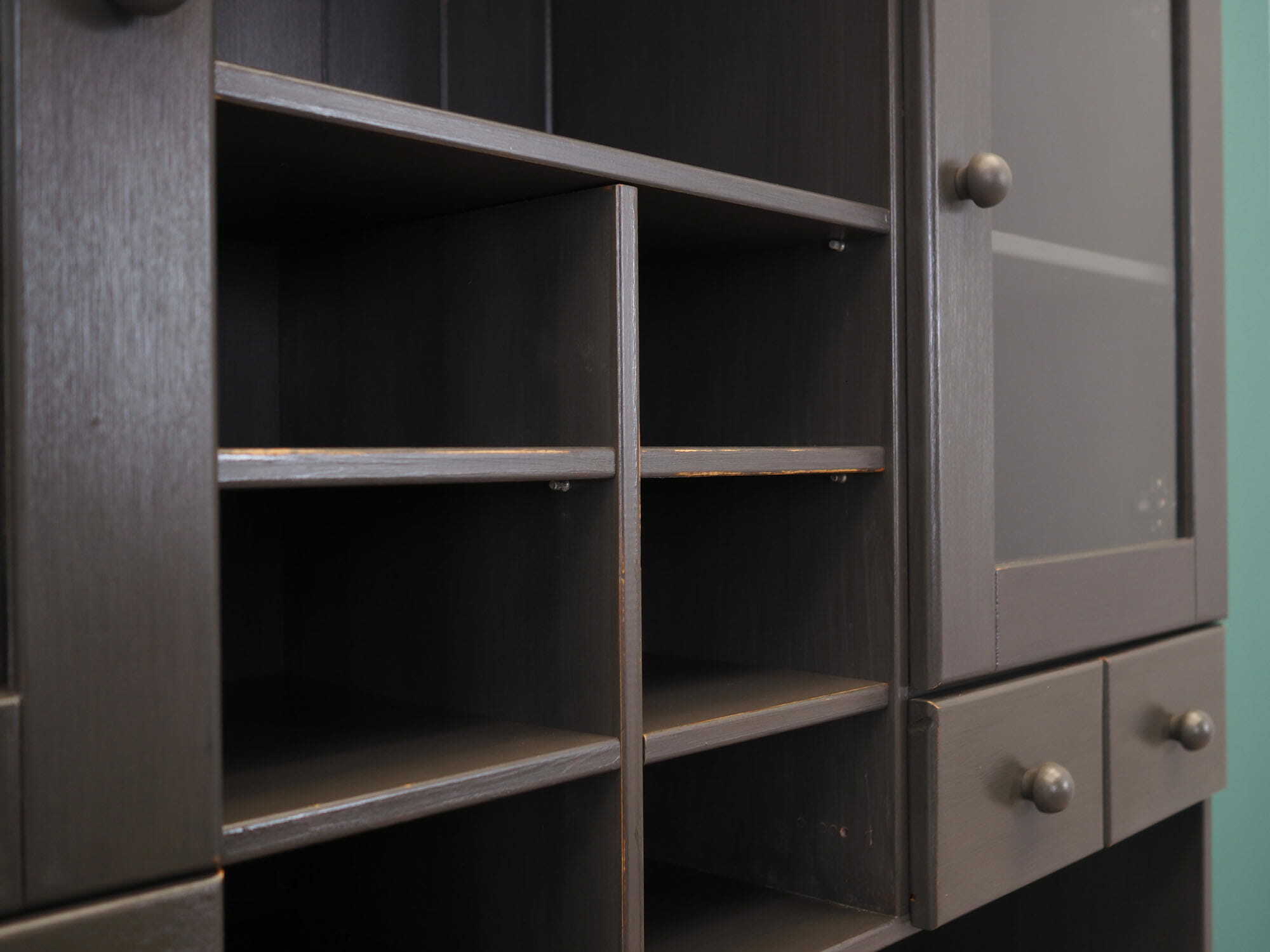 Vintage cabinet Pine grey 1980s 8