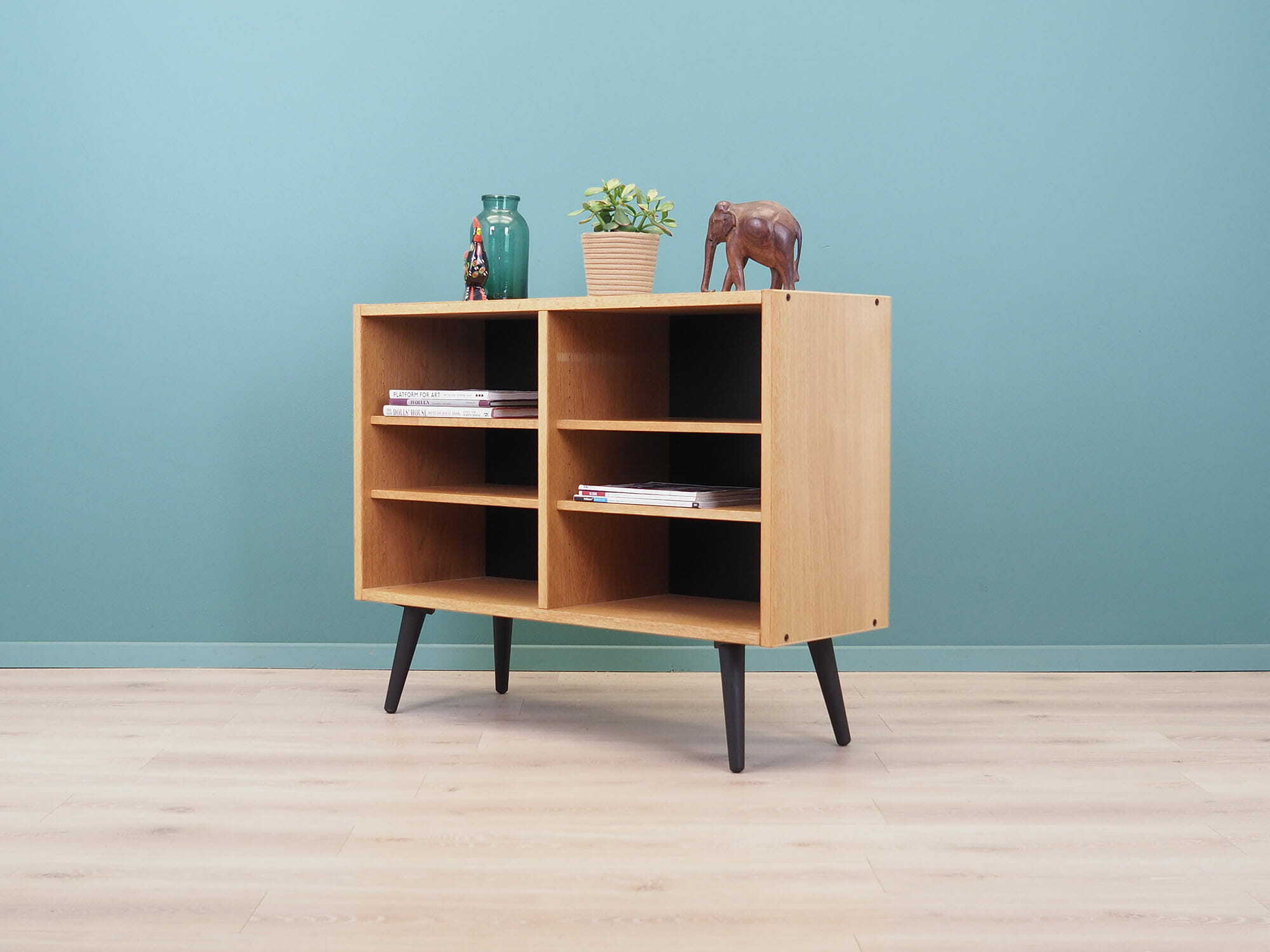 Vintage Bookshelf Ash Wood Brown 1970s 2