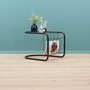 Vintage side table glass metal black 1970s 1