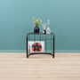 Vintage side table glass metal black 1970s 2