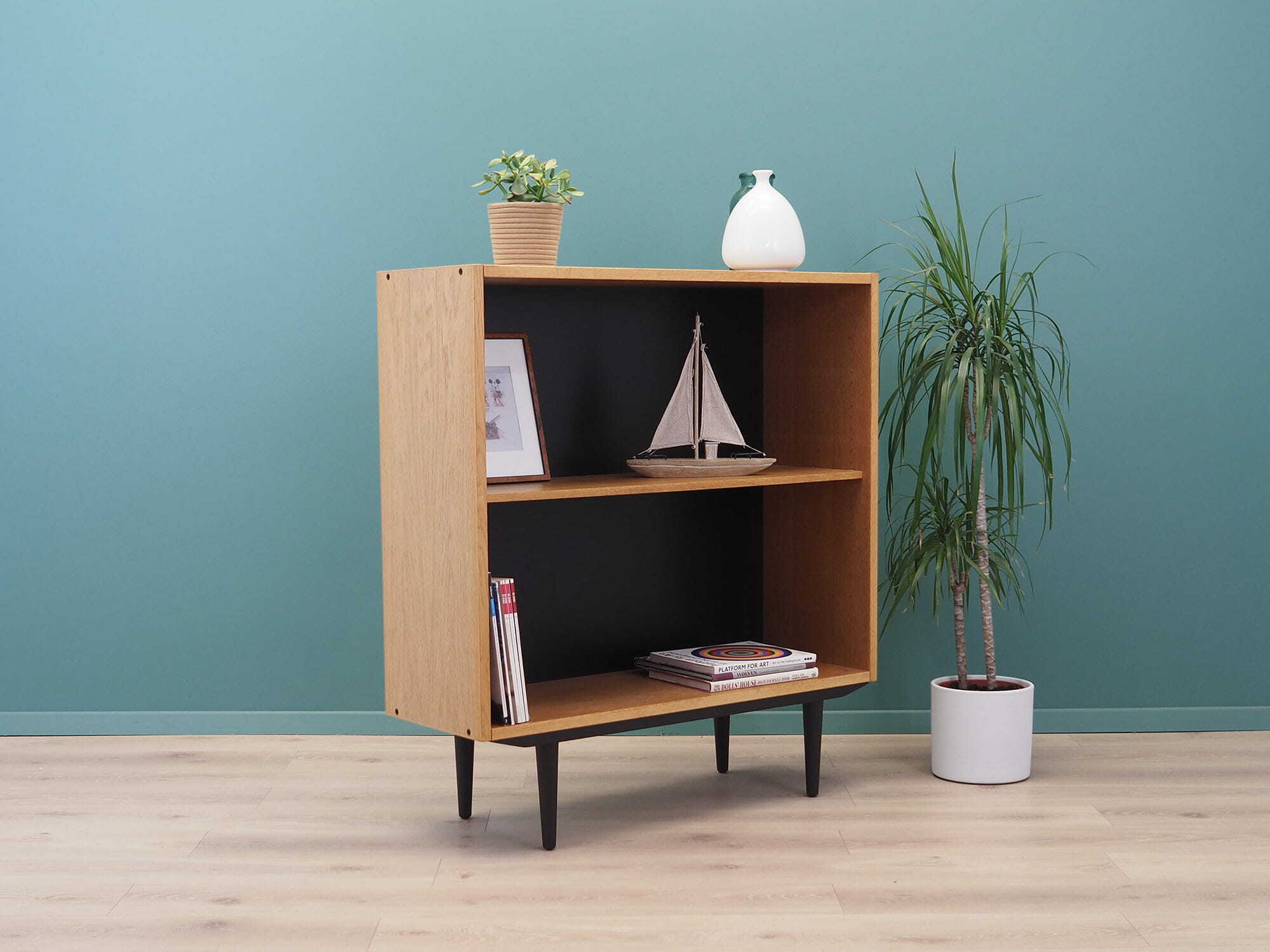 Vintage bookshelf, ash wood, brown, 1970s 3