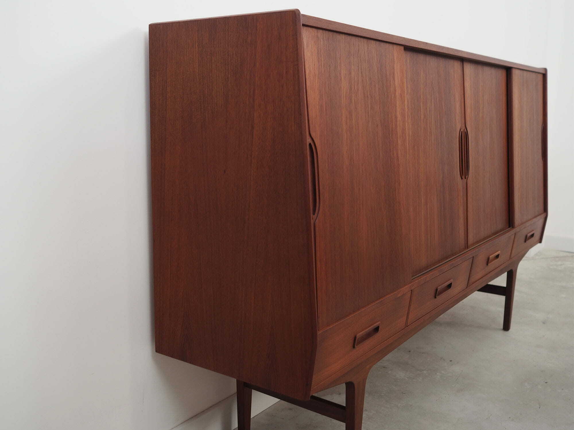 Vintage Highboard Teakholz Braun 1960er Jahre 5