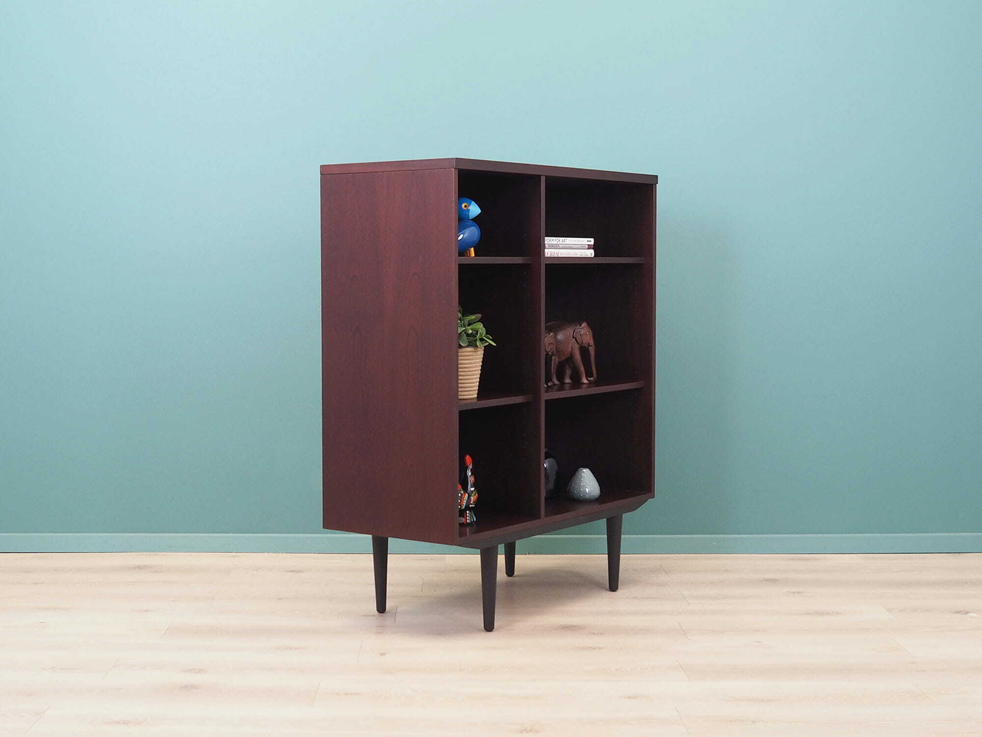 Vintage Bookshelf Mahogany Brown 1960s 3