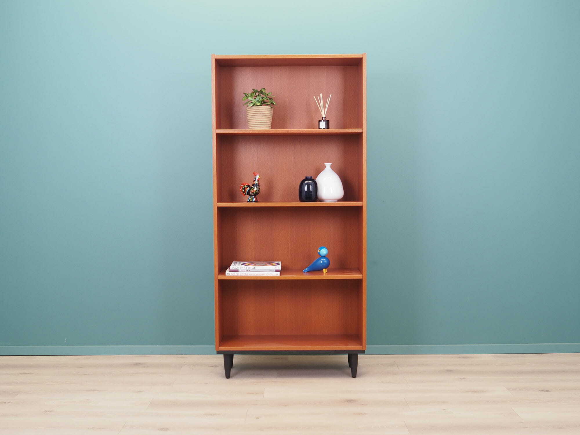 Vintage Bookshelf Wood Brown 1970s 1