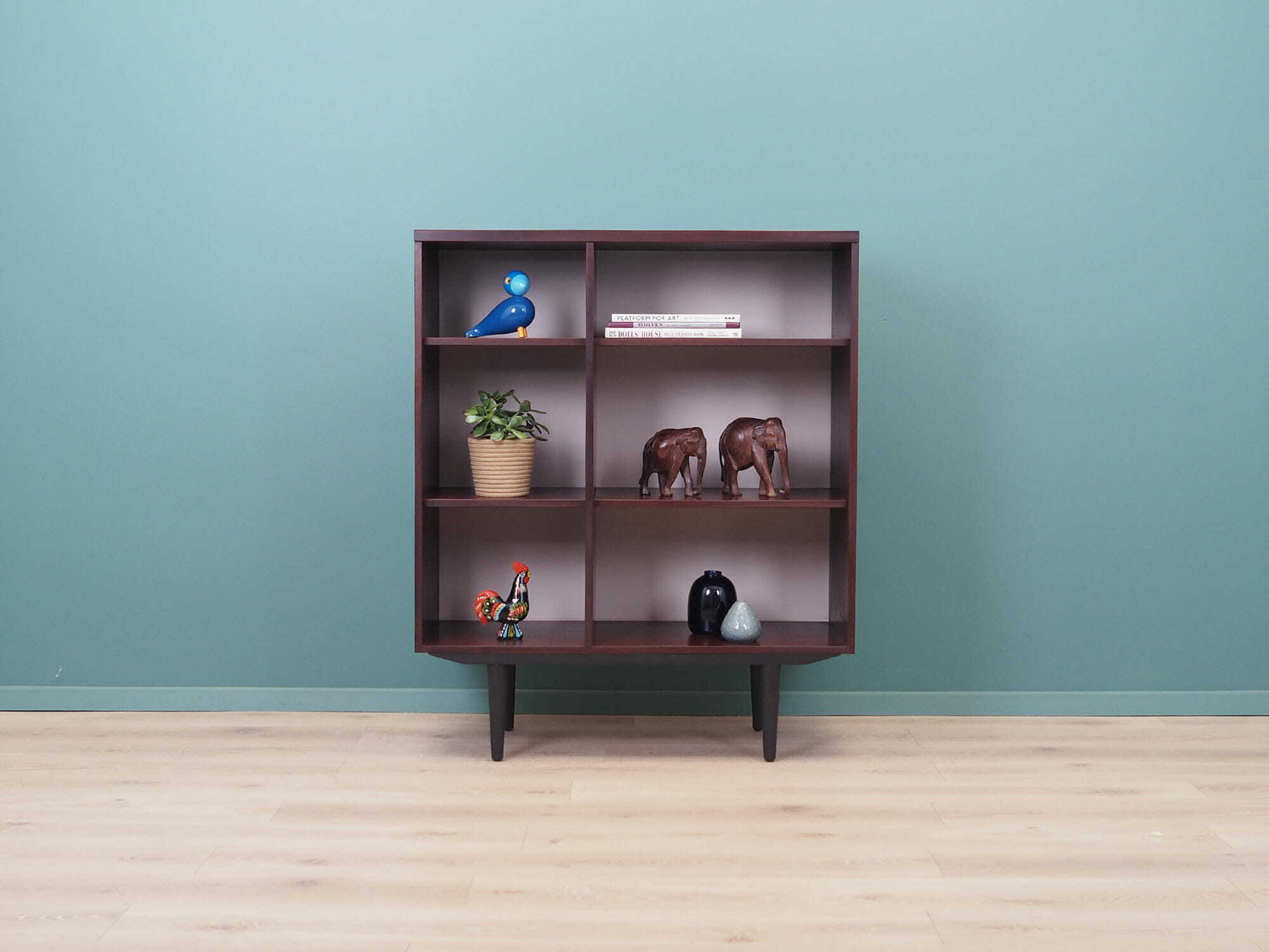 Vintage Bookshelf Mahogany Brown 1960s 1
