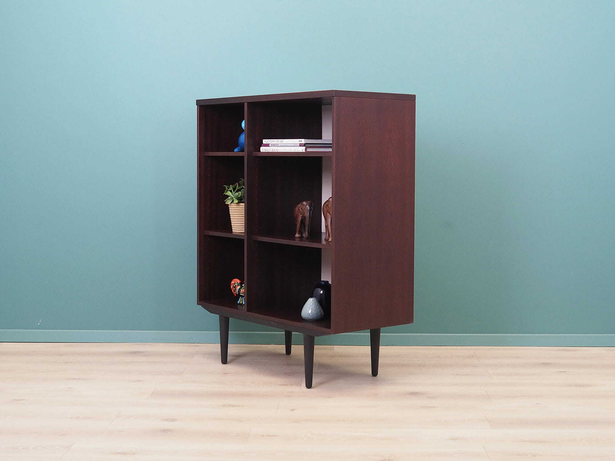 Vintage Bookshelf Mahogany Brown 1960s 2