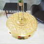 Vintage pendant lamp glass metal gold 1980s 2