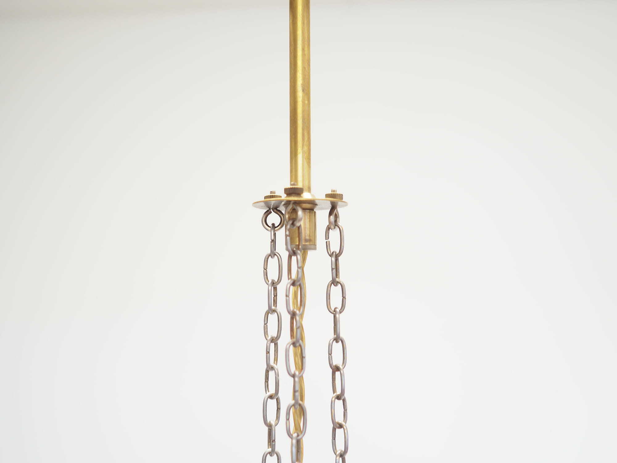 Vintage pendant lamp glass metal gold 1980s 5