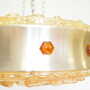 Vintage pendant lamp glass metal gold 1980s 7