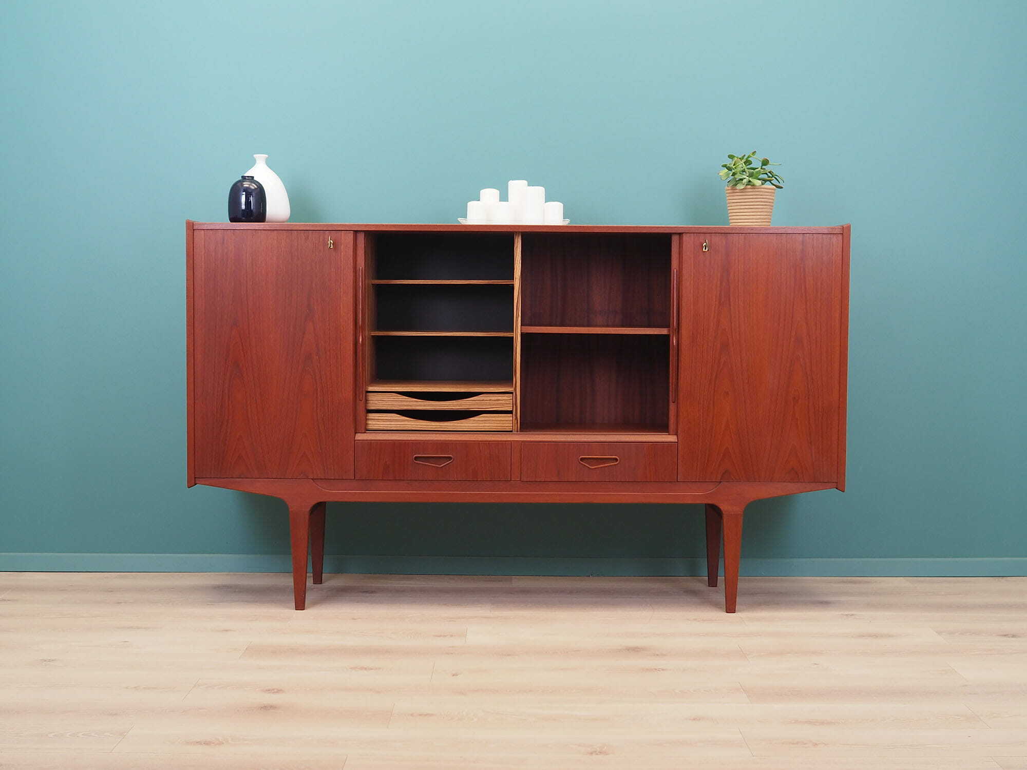 Vintage Sideboard Wood Brown 1960s 2