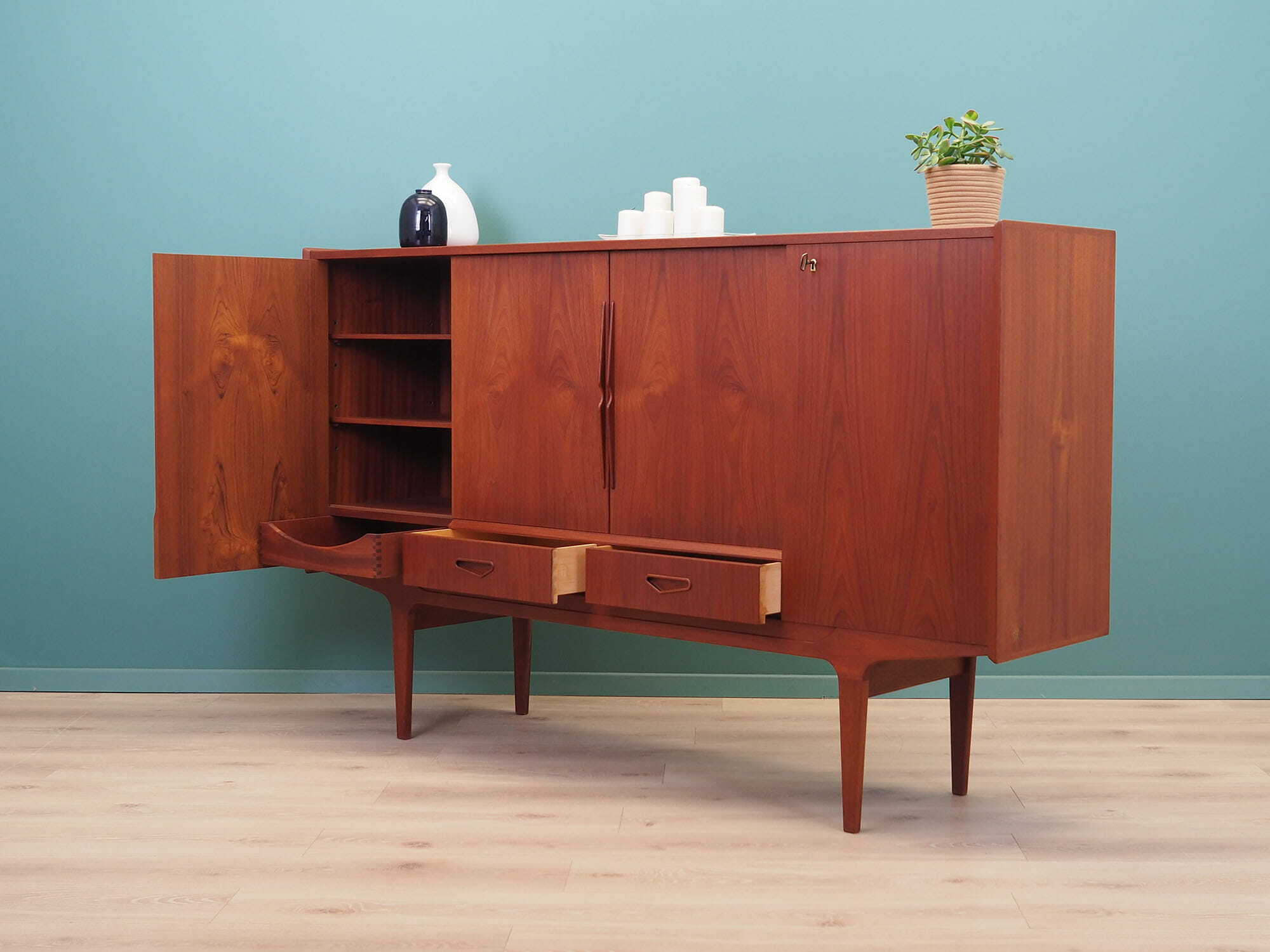 Vintage Sideboard Wood Brown 1960s 5
