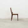 4x Vintage Chair Teak Wood Textile Beige 1970s 6