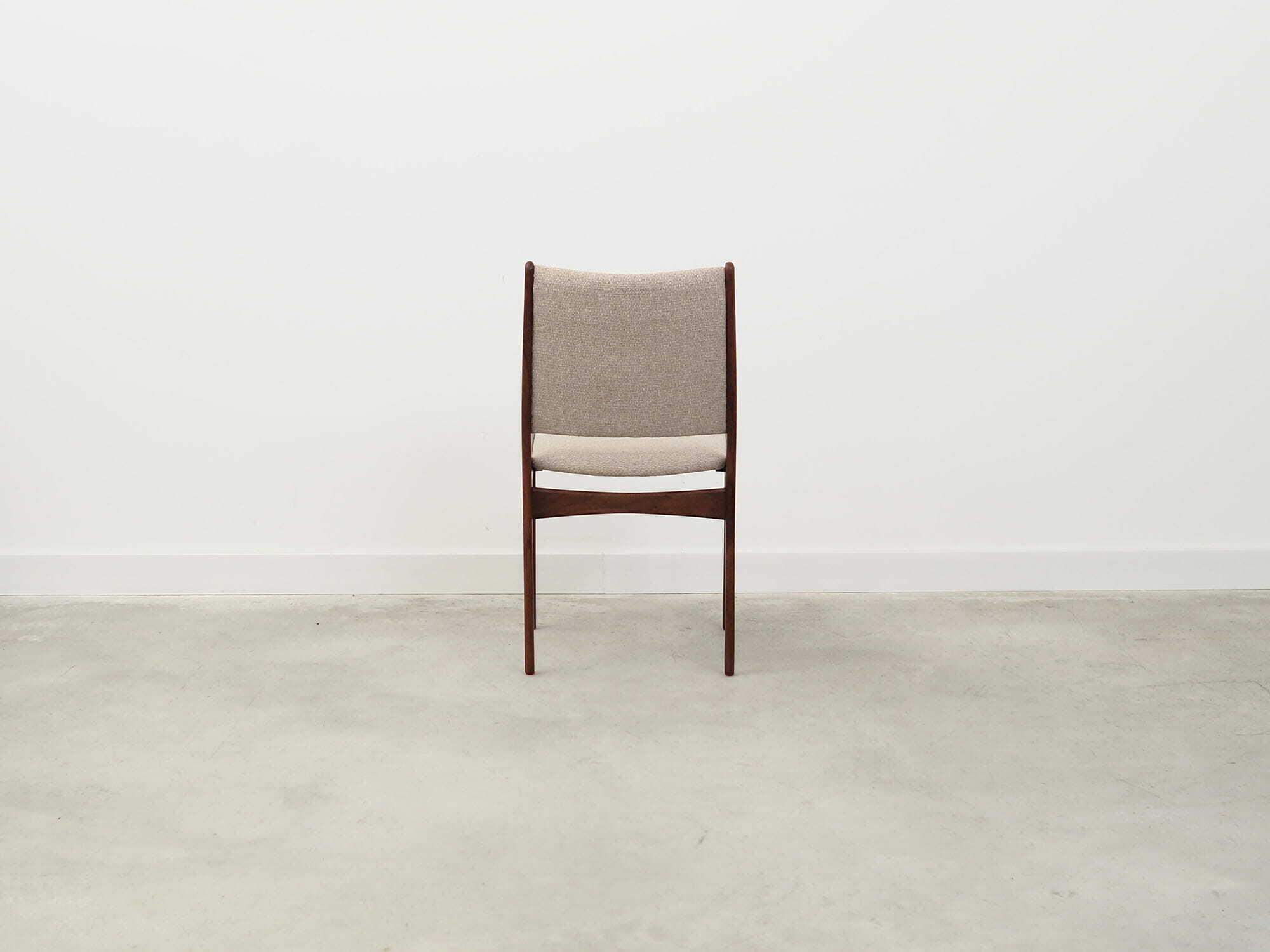 4x Vintage Chair Teak Wood Textile Beige 1970s 7