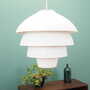 Lampada a sospensione vintage in metallo bianco anni '70 2