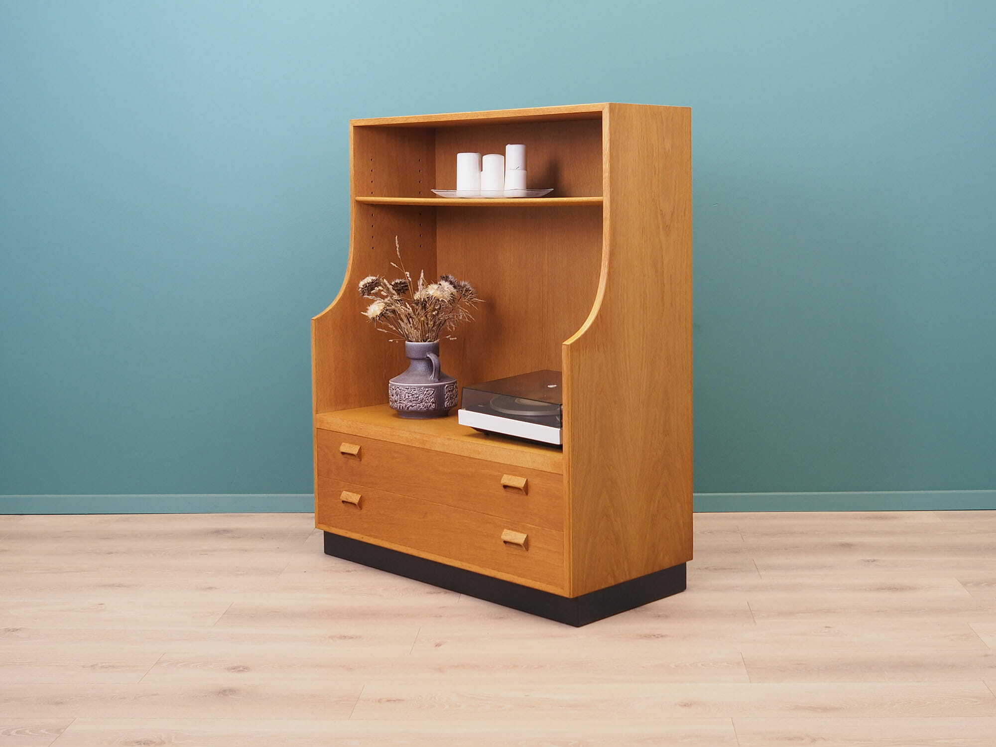 Vintage bookshelf wood brown 1970s 2