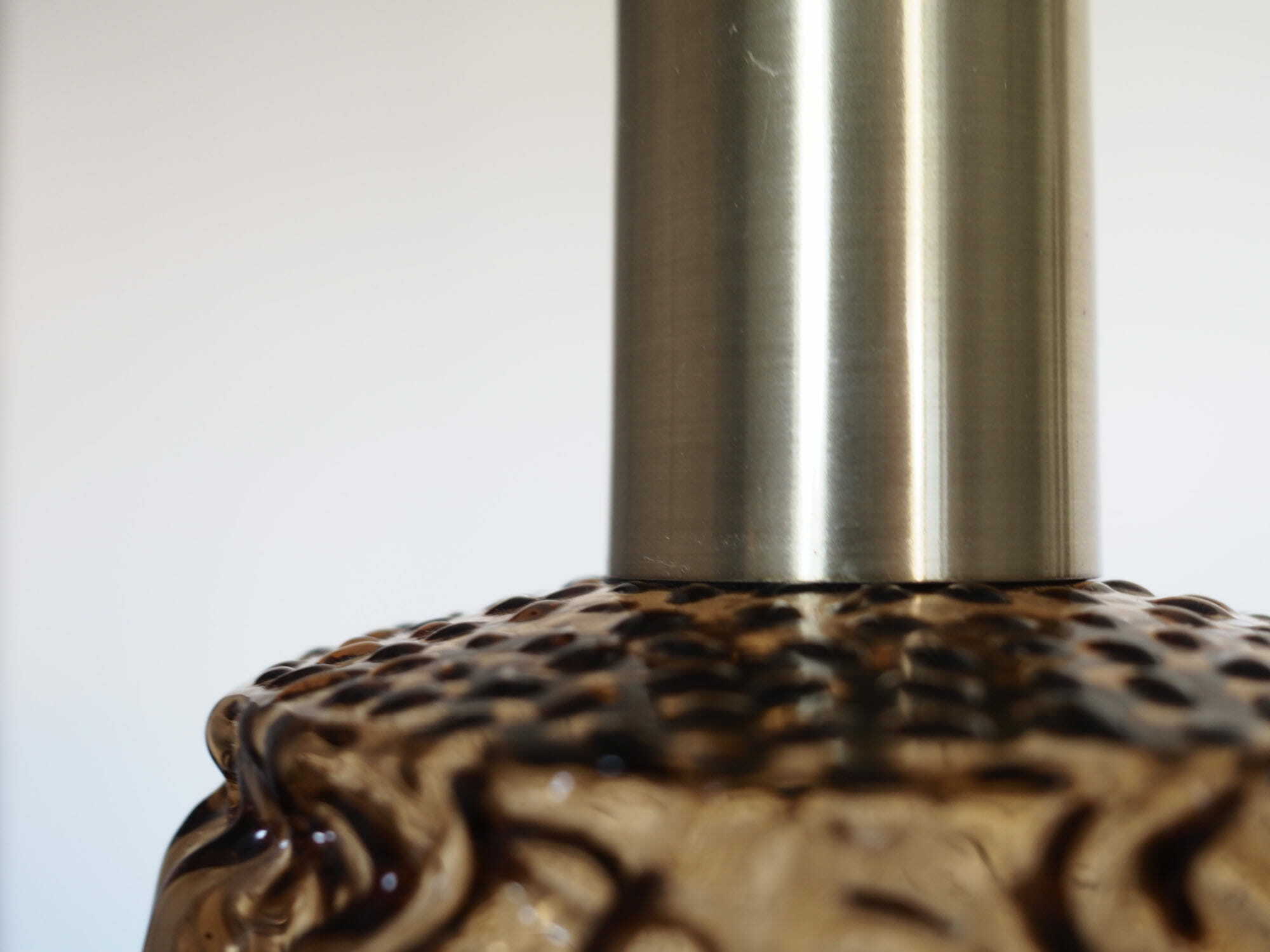 Vintage Pendant Lamp Glass Metal 1970s 6