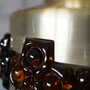 Vintage pendant lamp glass metal gold 1960s 6