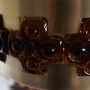 Vintage pendant lamp glass metal gold 1960s 5
