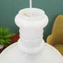 Lampada a sospensione vintage in vetro bianco anni '70 6