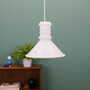 Vintage Pendant Lamp Glass White 1970s 3