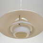 Vintage pendant lamp metal white 1970s 5