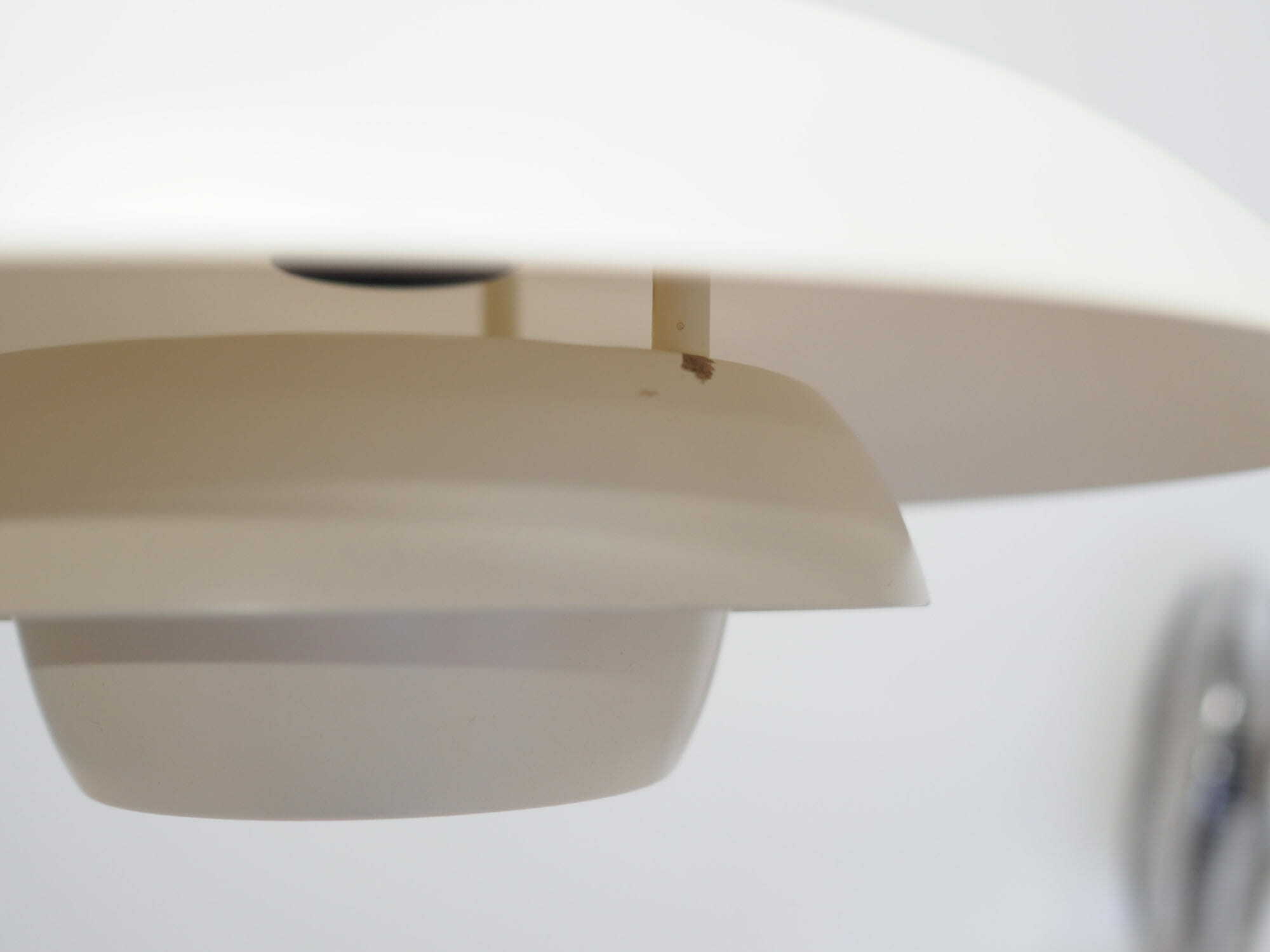 Vintage pendant lamp metal white 1970s 7