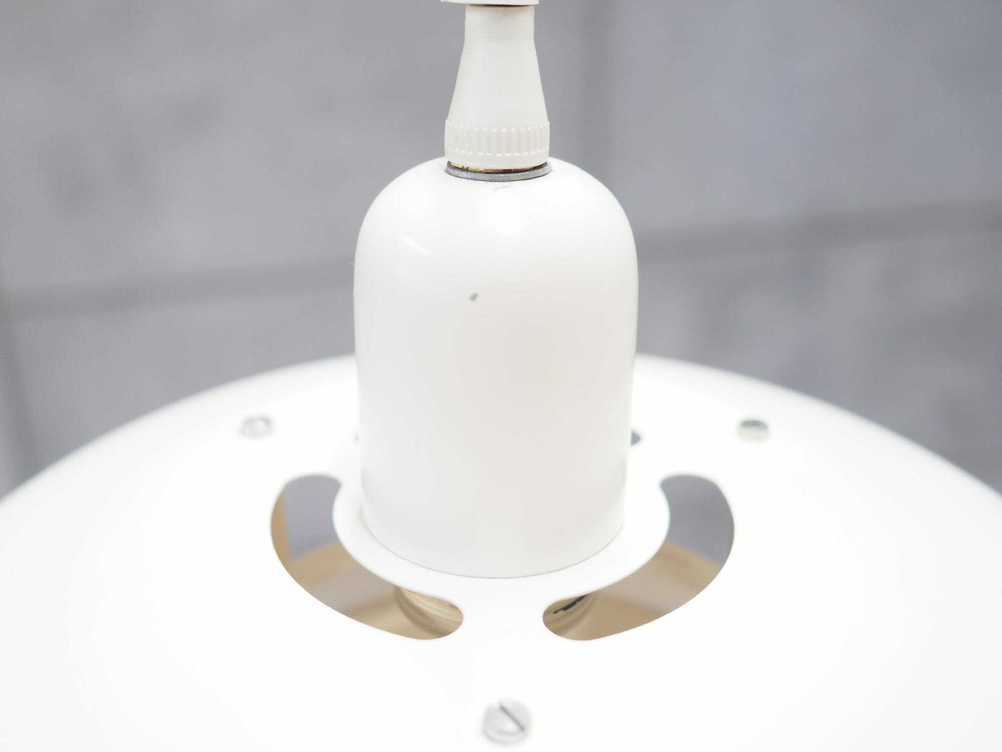Vintage pendant lamp metal white 1970s 2