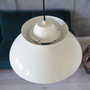 Vintage pendant lamp metal white 1970s 2