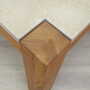 Vintage side table oak wood stone brown 1970s 6