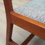 5x Vintage Chair Teak Wood Textile Grey 1970s 6
