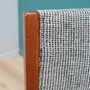 5x Vintage Chair Teak Wood Textile Grey 1970s 8