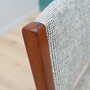 5x Vintage Chair Teak Wood Textile Grey 1970s 7