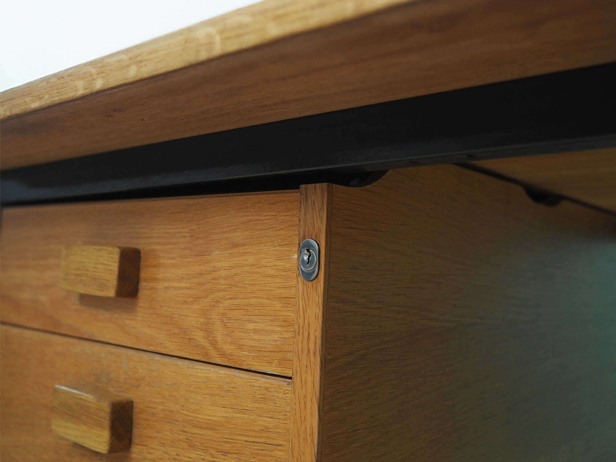Vintage Desk Ash Wood Brown 1980s 9