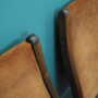 6x Chair Beech wood Velvet Brown 1960s 3