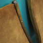 6x Chair Beech wood Velvet Brown 1960s 4