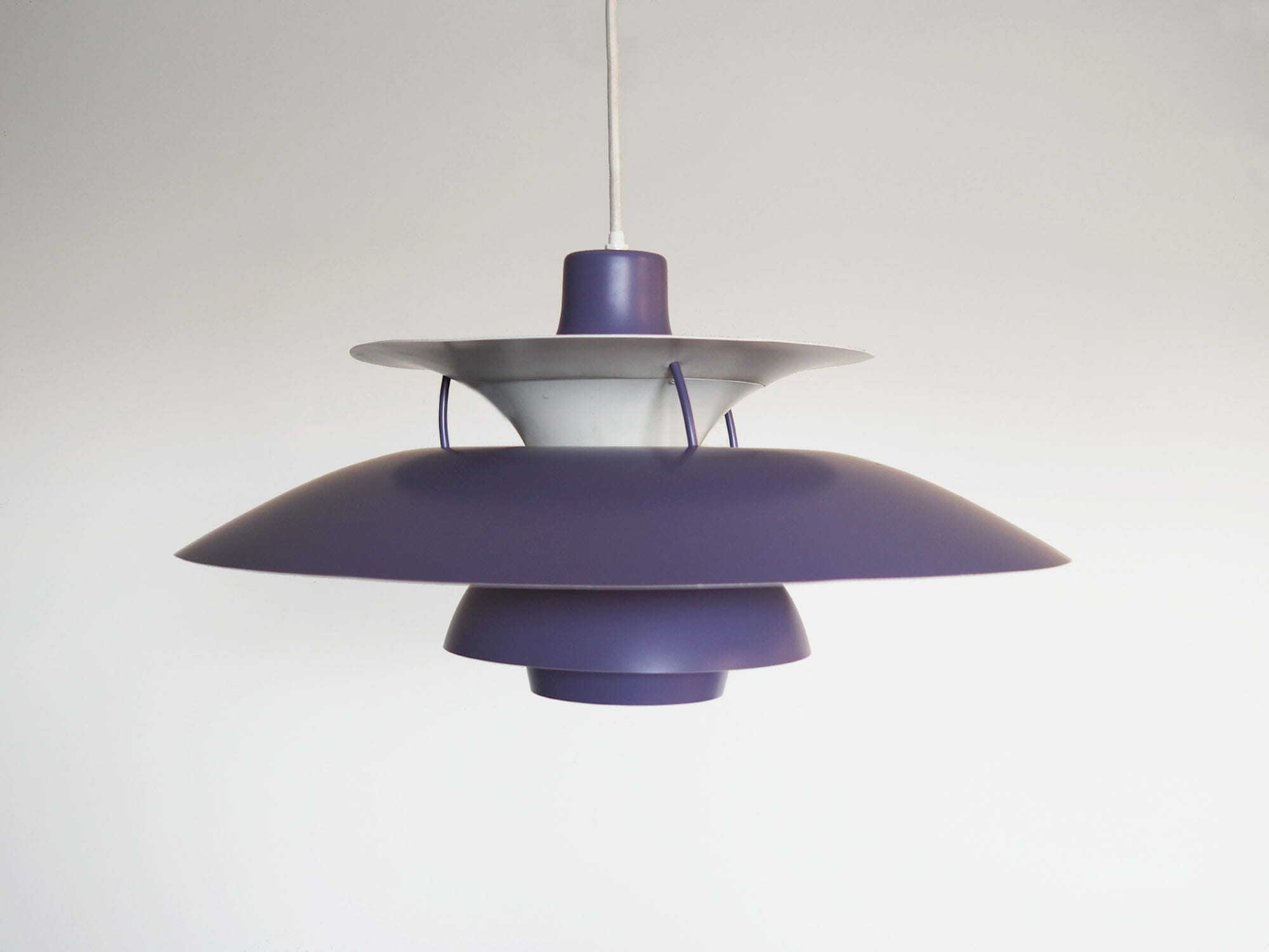 Vintage Pendant Lamp Metal Violet 1970s 1