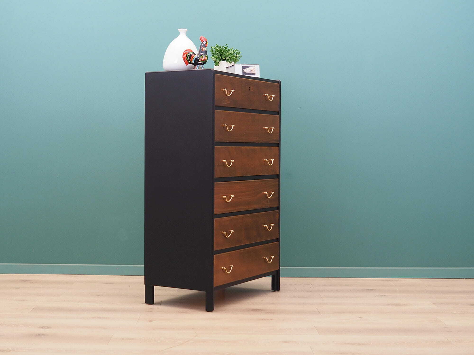 Vintage chest of drawers walnut wood brown 1960s 4