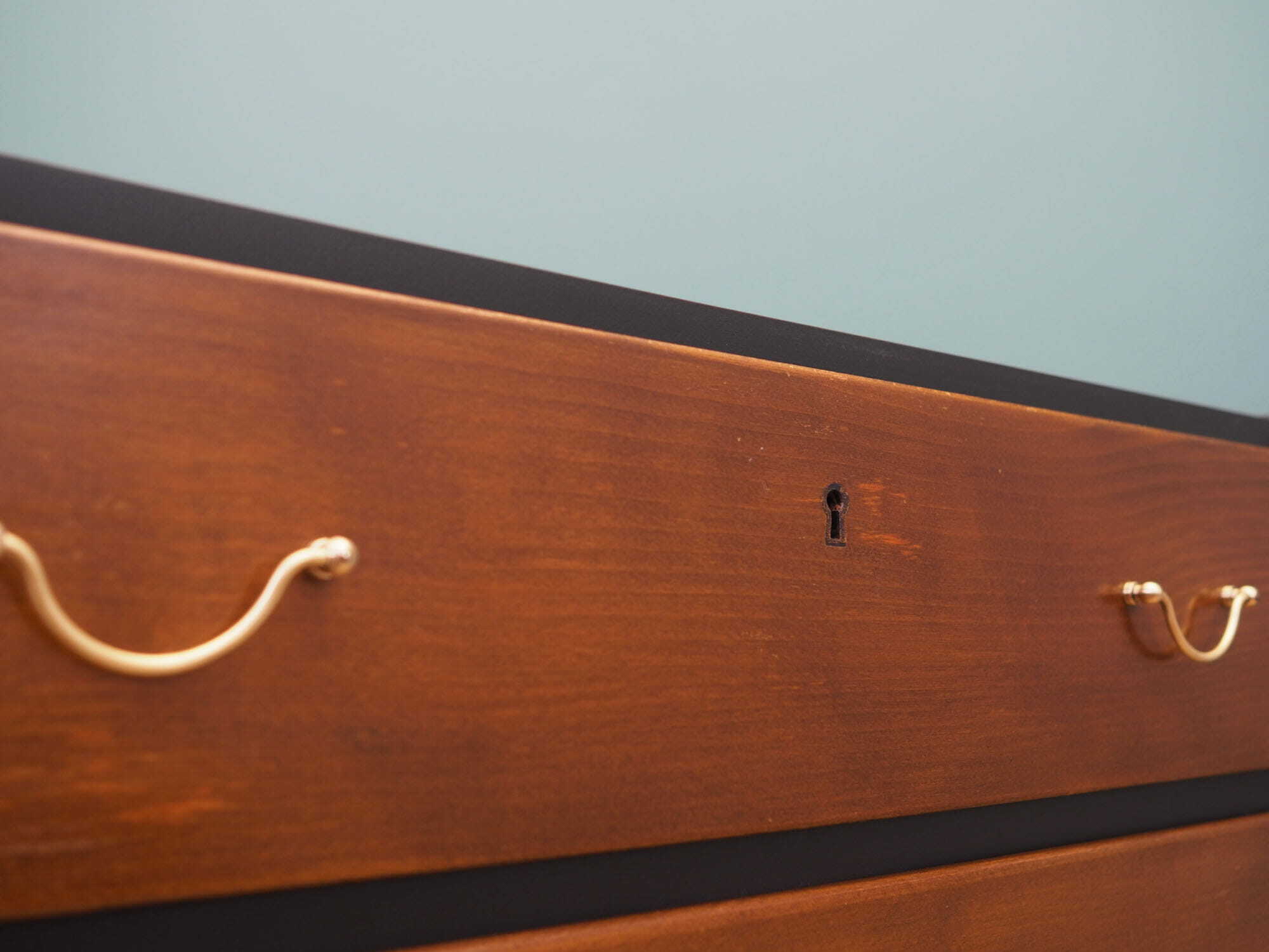 Vintage chest of drawers walnut wood brown 1960s 8