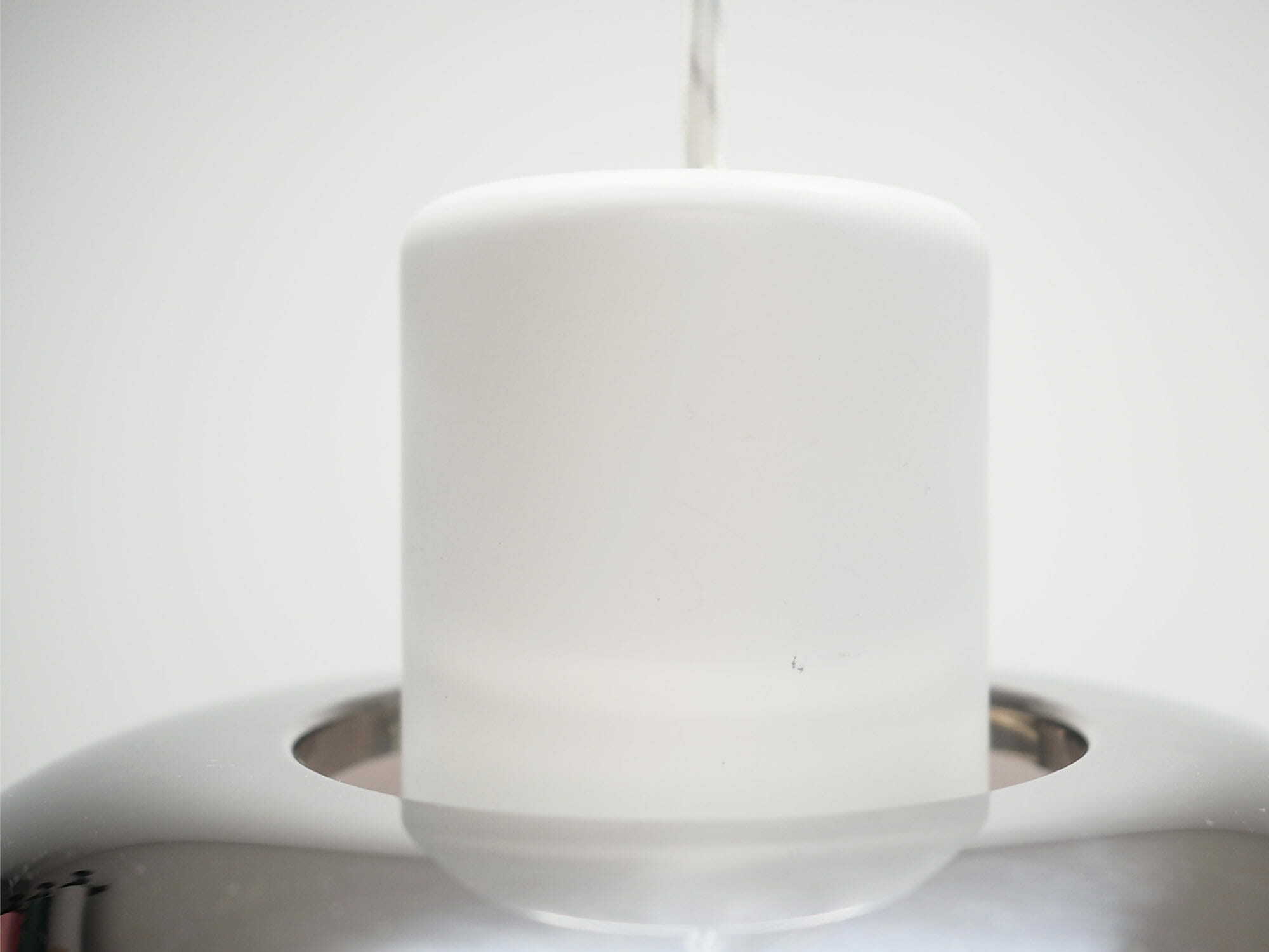 Vintage pendant lamp metal white 1970s 2