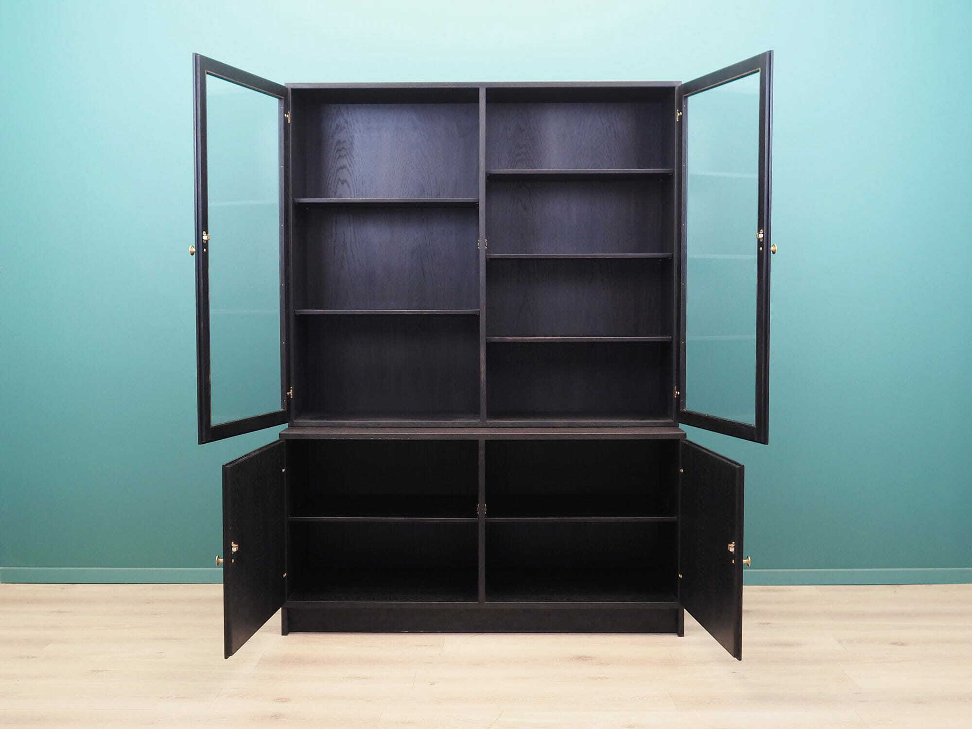 Vintage cabinet oak wood grey 1960s 2