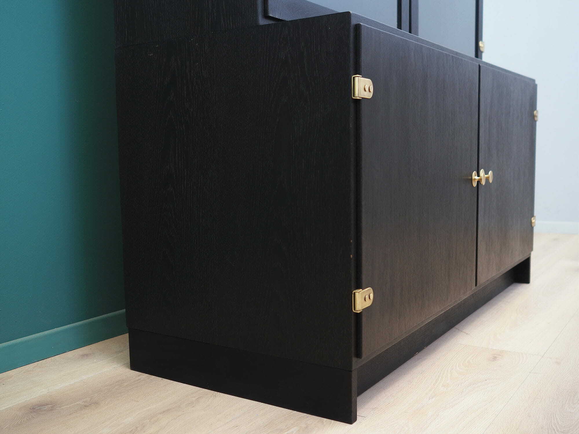 Vintage cabinet oak wood grey 1960s 4