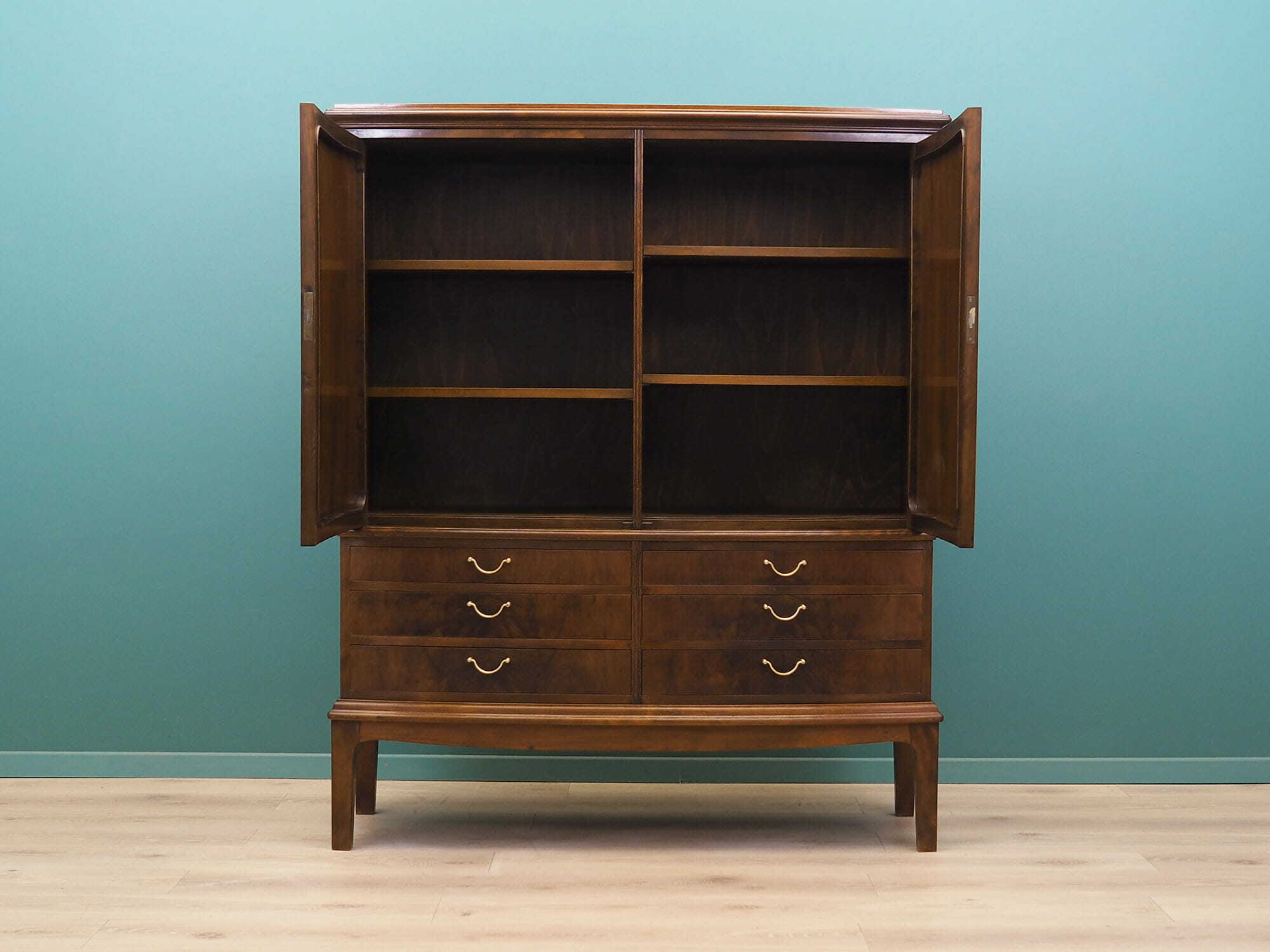 Vintage cabinet walnut wood brown 1960s 2