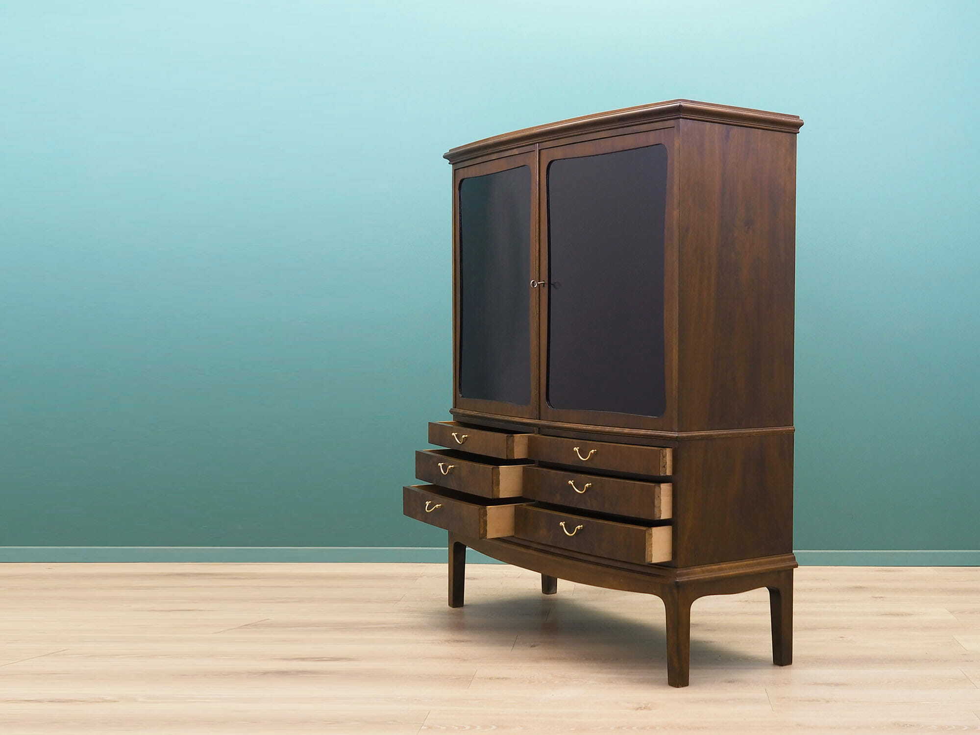 Vintage cabinet walnut wood brown 1960s 4
