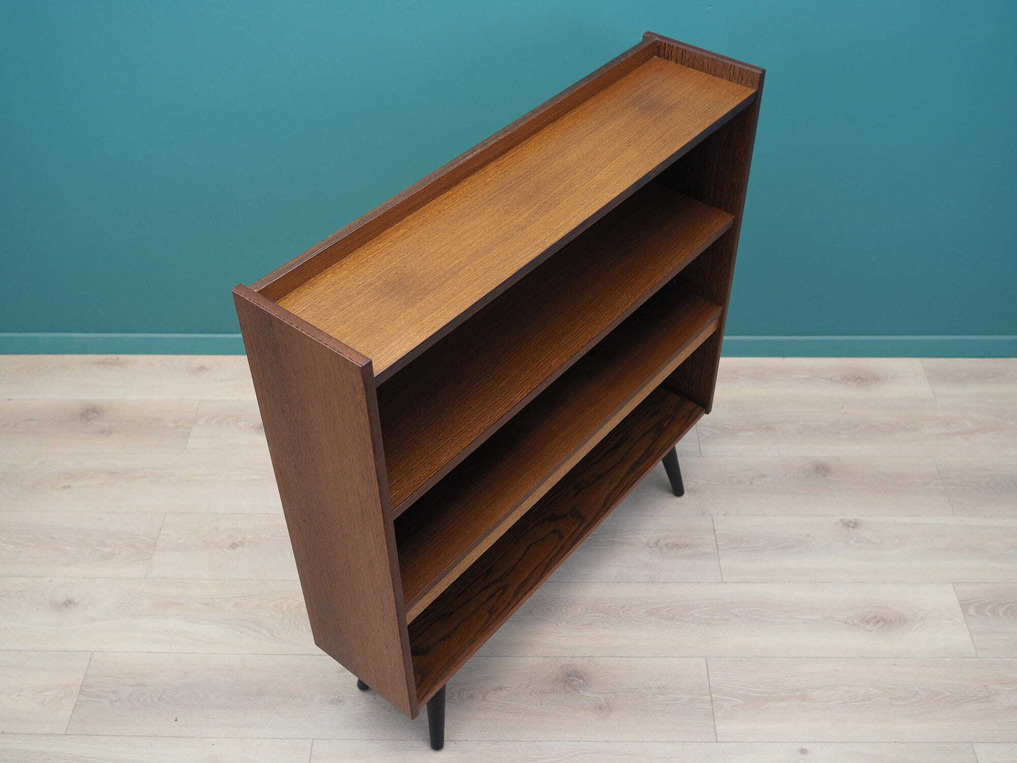Libreria vintage in rovere marrone anni '70 4
