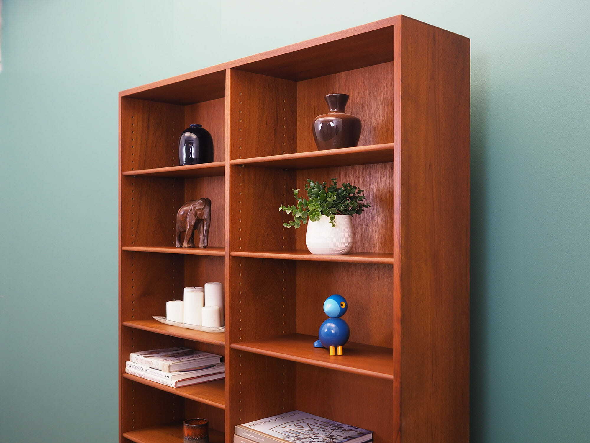 Vintage Bookshelf Teak Brown 1960s 3
