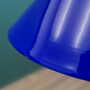 Vintage Pendant Lamp Glass Metal Blue 1970s 4